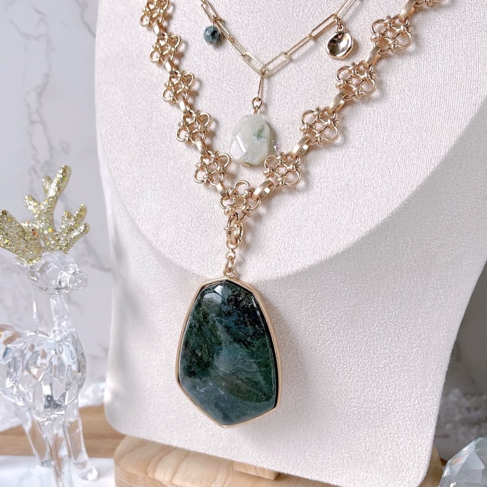 Park Lane Jewelry HUNTER Necklace Genuine Agate removable pendant NWT